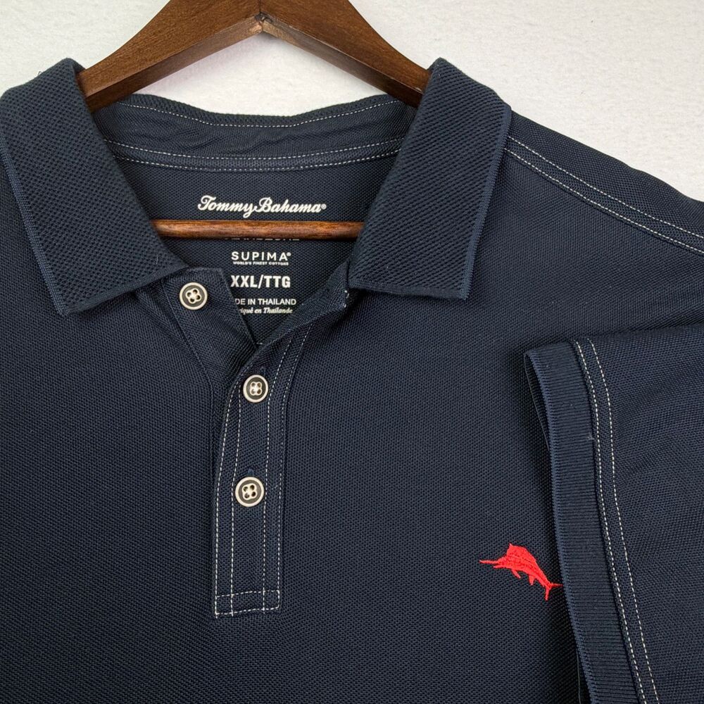 Tommy Bahama IslandZone Supima Polo XXL Navy NWOT